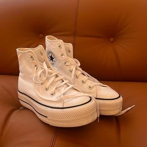 Converse high tops platform white